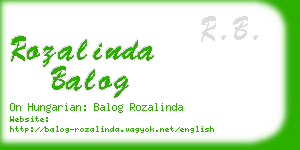 rozalinda balog business card